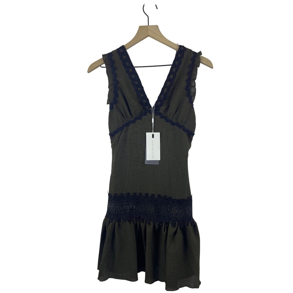 Endless Rose Women's XS Empire Waist Lace Olive Sleeveless Dress NWT IH171D